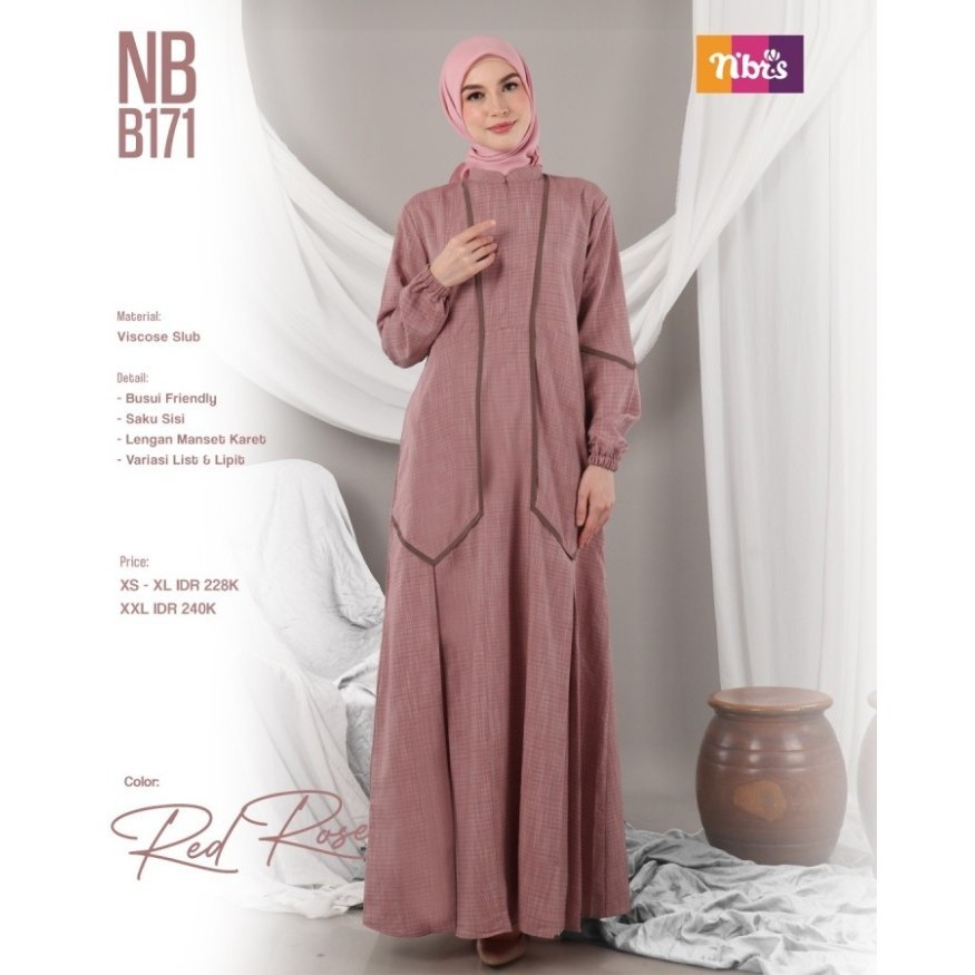 Gamis Nibras Nb B171 Dress Wanita Busui Terbaru Promo Murah HotR33A