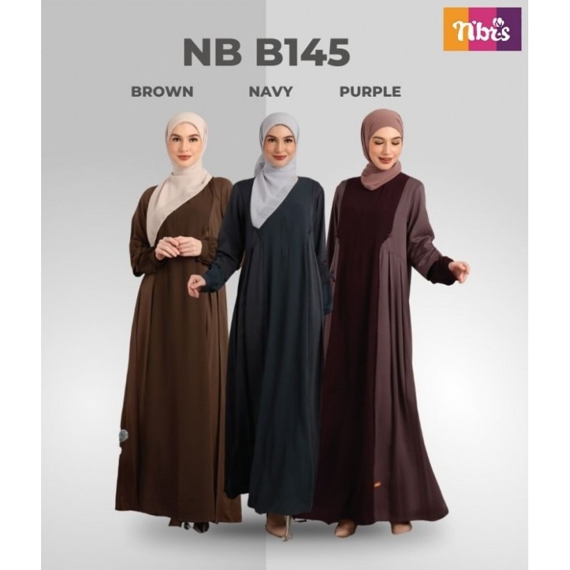 Gamis Nibras Nb B145 Long Dress Busana Muslim Wanita Busui SaleR33A