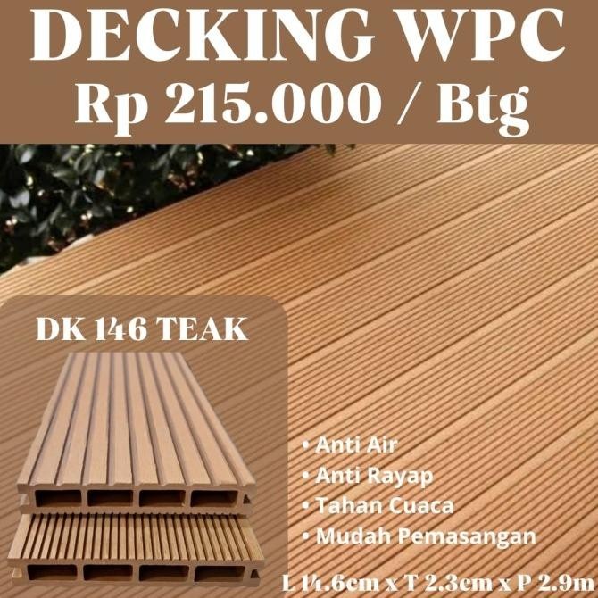 Lantai Decking Wpc / Wpc Decking / Wpc Outdor Kualitas Premium