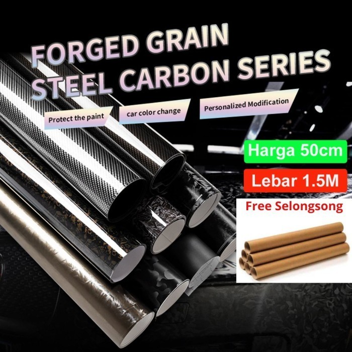 

Skotlet Motor Mobil Sticker Decal Forged Carbon Gloss Lebar 1.5 Meter