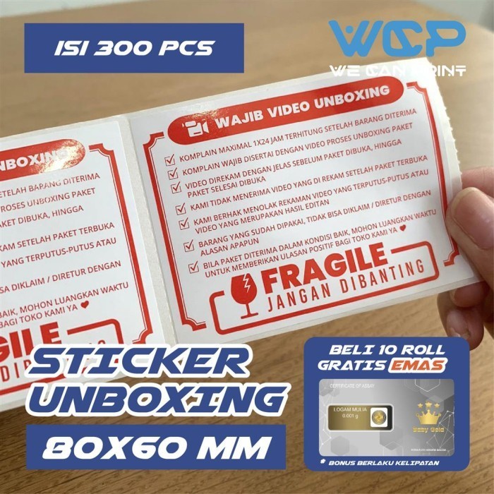 

Sticker Unboxing Label Stiker Video Unboxing Pengiriman 300 Pcs