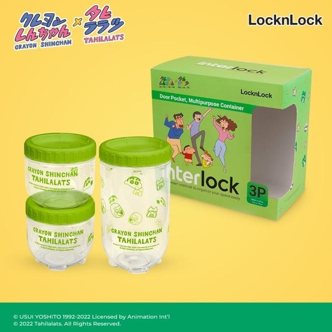 

Locknlock Giftset Toples Interlock 3P Crayon Shinchan X Tahilalats