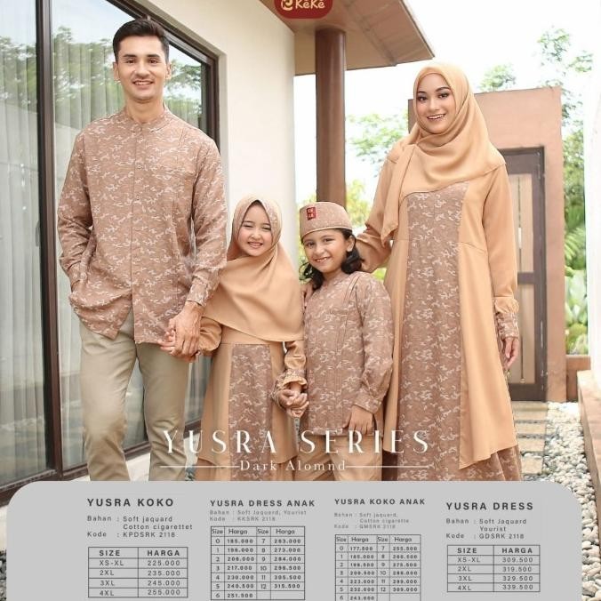 Sarimbit Keke Yusra Series Dark Almond Pengiriman Cepat