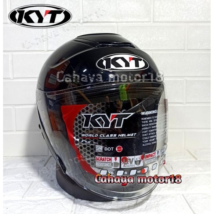 helm kyt Kyoto r solid black/hitam