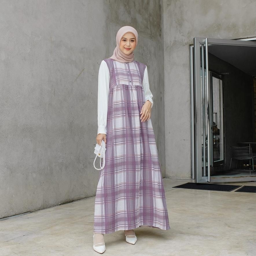 Ramadhan Sale Le Khari Eirene Gamis Crinkle Combi Rayon Twill Gamis Busui Size S - Xl Murah