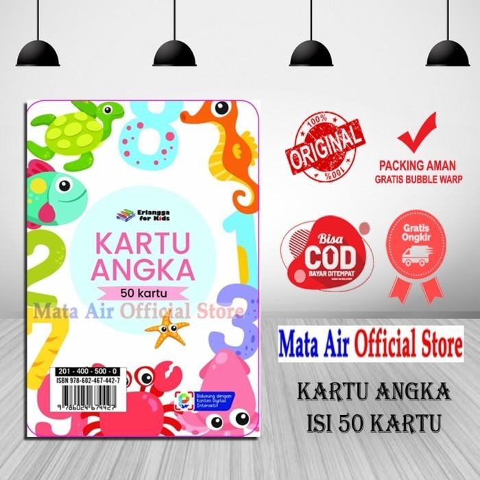 Original Kartu Angka Isi 50 Kartu - Erlangga For Kids