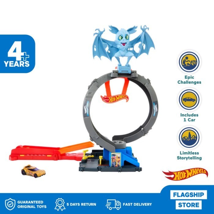 Hot Wheels City Bat Loop Attack - Mainan Trek Mobil Balap