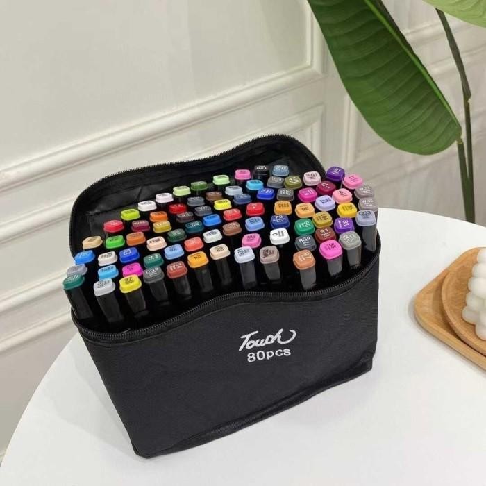 

Spidol Gambar Dua Mata Sisi Dual Side Fine Art Marker Set 80 Warna