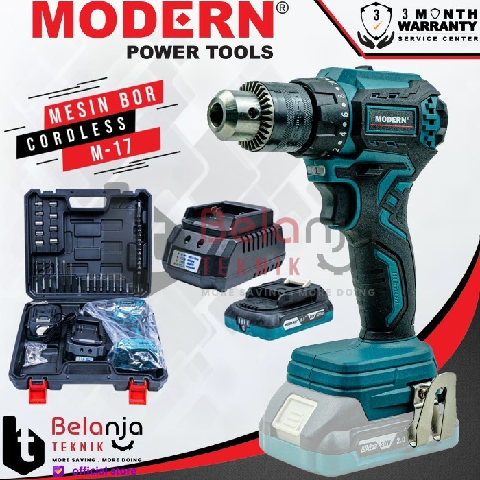 Modern Mesin Bor Baterai Set M-17 Brushless 20 V Drill Cordless M17