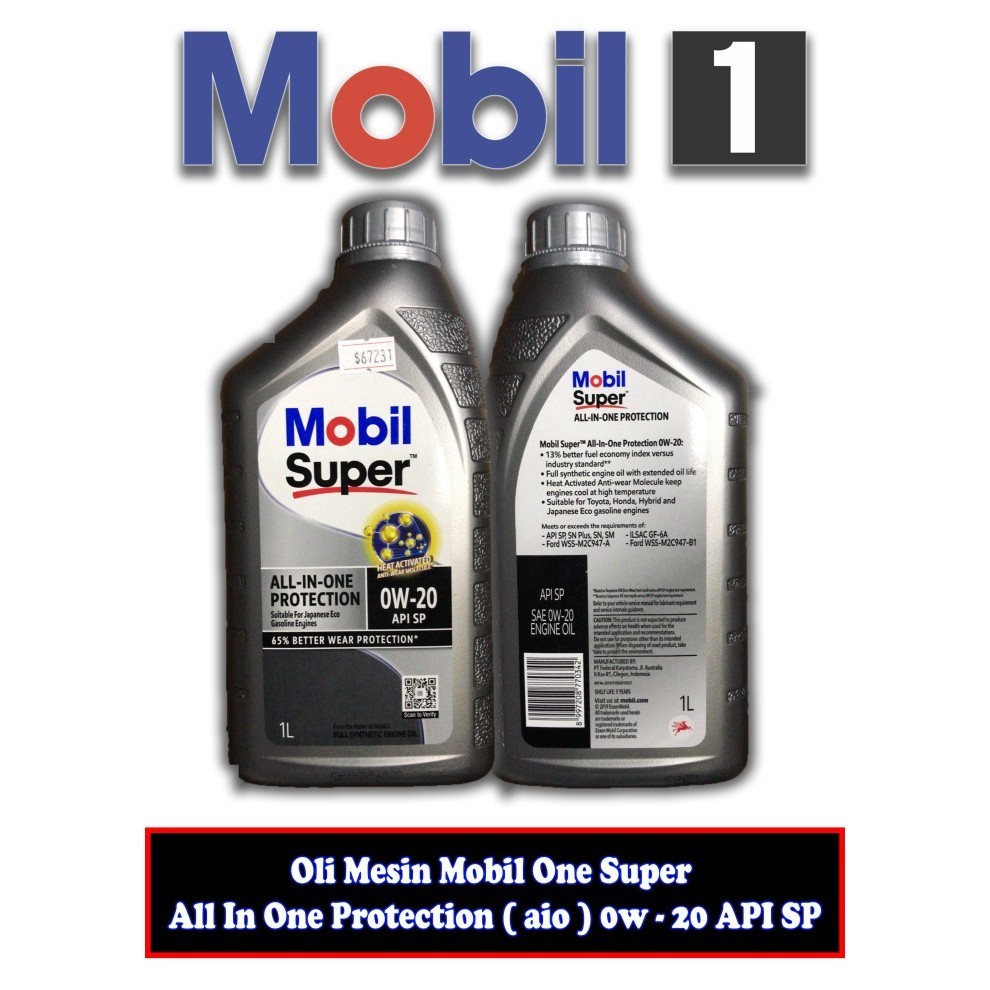 OLI MESIN MOBIL 1 SUPER ALL IN ONE PROTECTION 0W - 20 API SP - 67231 -