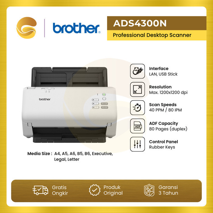 Brother Scanner Ads4300N Scanner Brother Network Ads 4300N Ads 4300 N Termurah Terlaris Promo