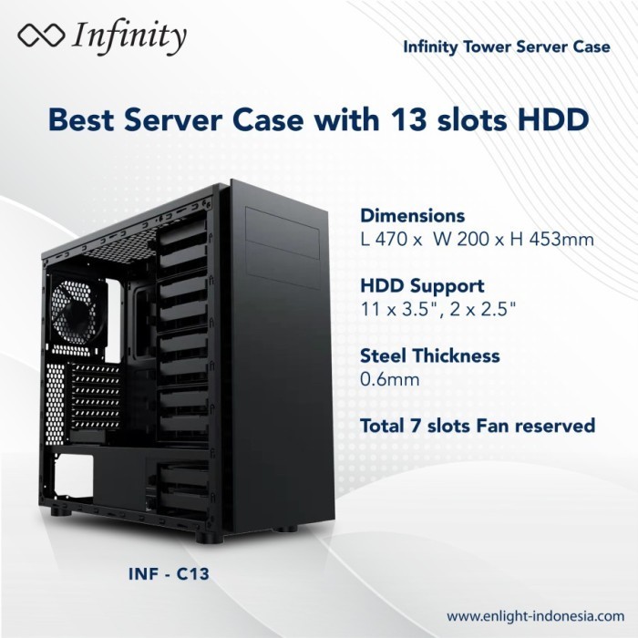 Infinity C13 13 Hdd Slot - Mid Tower Server Case