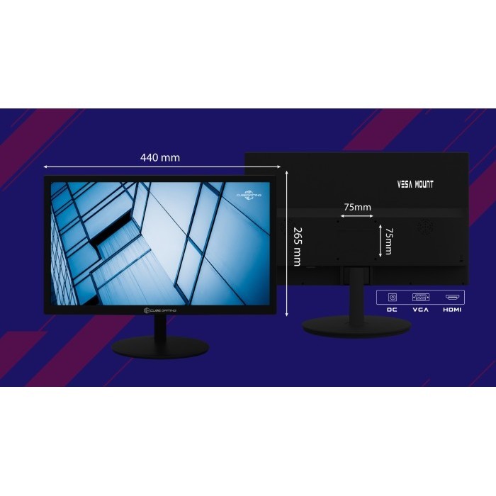 Monitor Cube Gaming Cornea 18.5" F18Ht (Vga & Hdmi) 75Hz