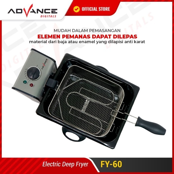 Penggorengan Listrik Advance Fy 60 Electric Deep Fryer 6 L Low Watt