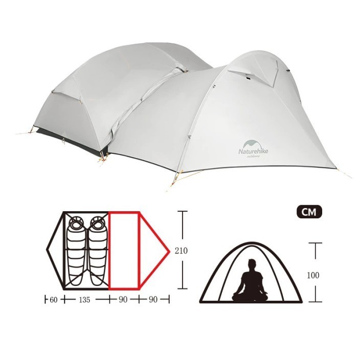 Naturehike Mongar Extension 20D Nh17T007-Z Tenda Flysheet Vestibule