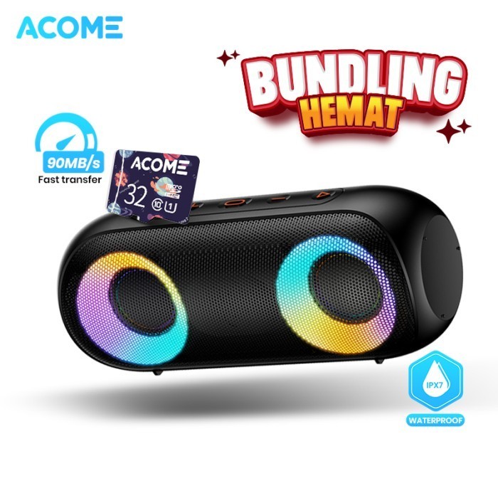 Acome Special Bundling Speaker Bluetooth 5.0 A20 + Micro Sd Card 32Gb