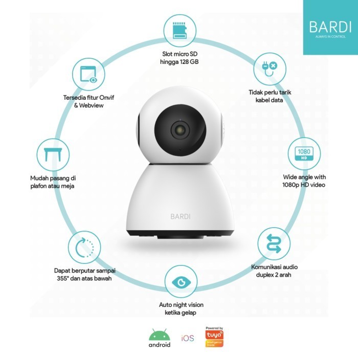 Bardi Smart Ip Camera Indoor Ptz Pan Tilt Zoom