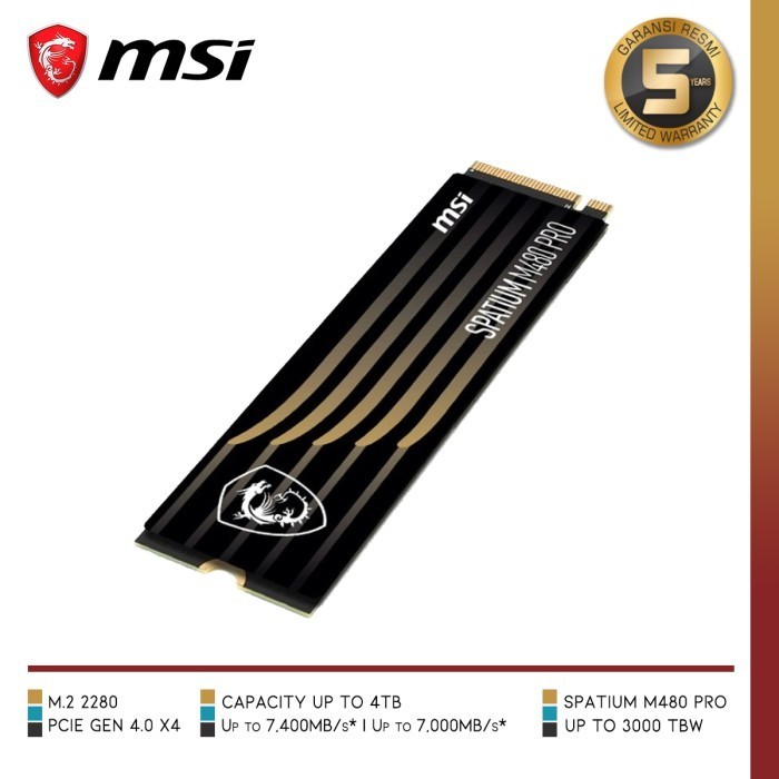 Msi Spatium M480 Pro Pcie 4.0 Nvme M.2 Ssd M.2 Nvme Gen 4 X4