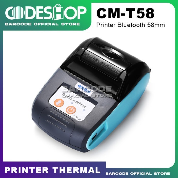 Mini Thermal Printer Bluetooth Codesoft Hp-M200 58Mm Support Mokapos