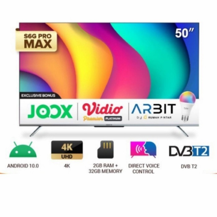 Coocaa 50S6G Pro Max - Android Digital Tv - Far Field Voice Control Termurah Terlaris Promo