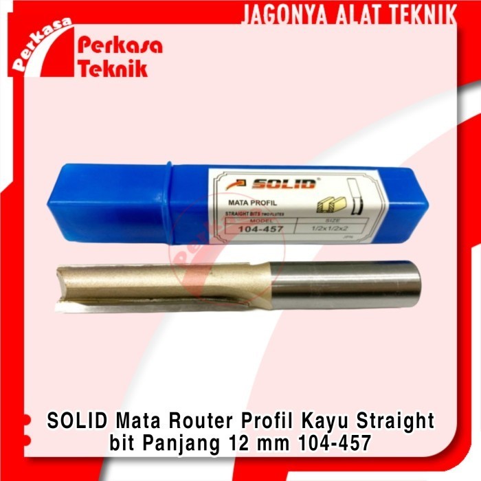 SOLID Mata Router Profil Kayu Straight bit 12 mm panjang 104 - 457