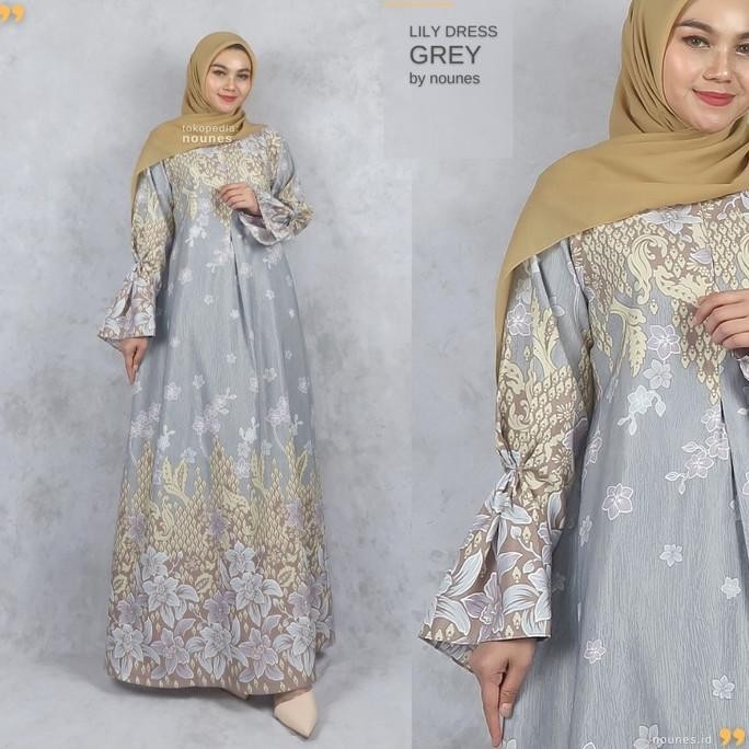Terbaru/Termurah Nounes Lily Dress Gamis Wanita Muslim Syari Maxmara Bellymart_