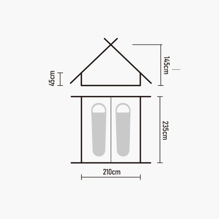 Tenda Glamping Naturehike Nh20Zp011 Eaves Tower Tent Extend 4.8