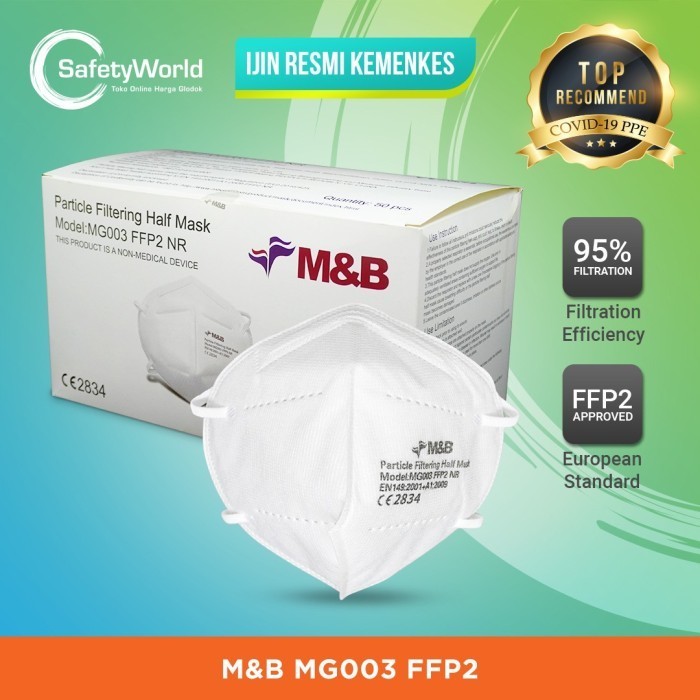 MASKER KN95 FFP2 M&B SERTIFICATE CE & RECOMEND BNPB ISI 50