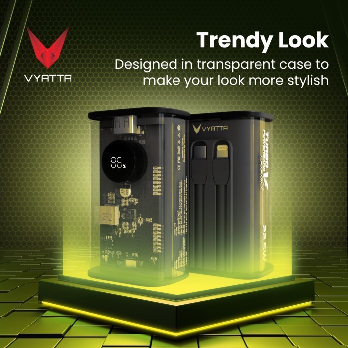 Vyatta TURBO V CRYSTAL 10000mAh Power Bank PD3.0 & QC3.0