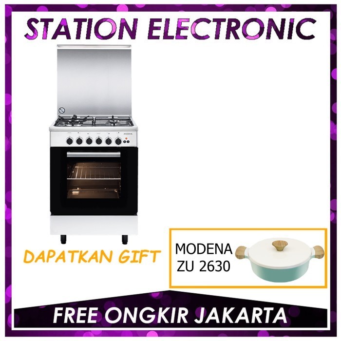 Modena Fc-5642S / Fc5642S Kompor With Oven Freestanding 4 Tungku