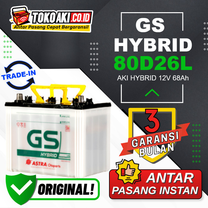 Gs Astra Hybrid 80D26L - 68Ah Termurah Terlaris Promo