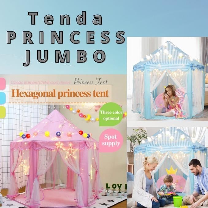 Tenda Mainan Anak Castle Princess - Tenda Camping Rumah Rumahan Jumbo