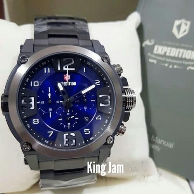 Jam Tangan Pria Expedition Original E6605/ 6605 Black Blue