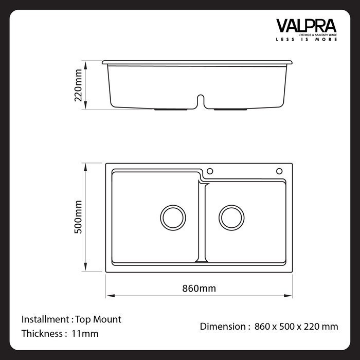 Valpra Bak Cuci Piring Granit Mewah Komplit Set Ge 8650 Termurah Terlaris Promo