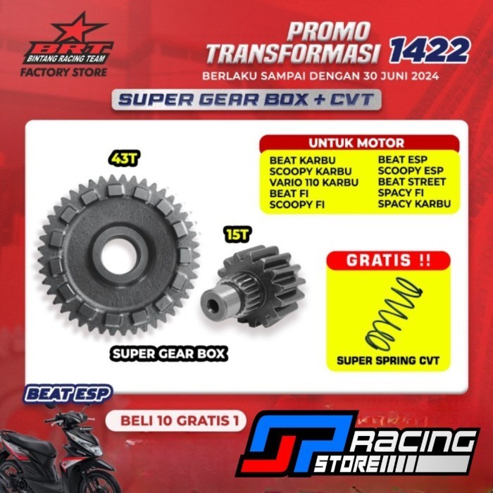 Super Gear Box Brt Beat Karbu/Vario 110/Scoopy/Beat Fi Esp/Beat Street