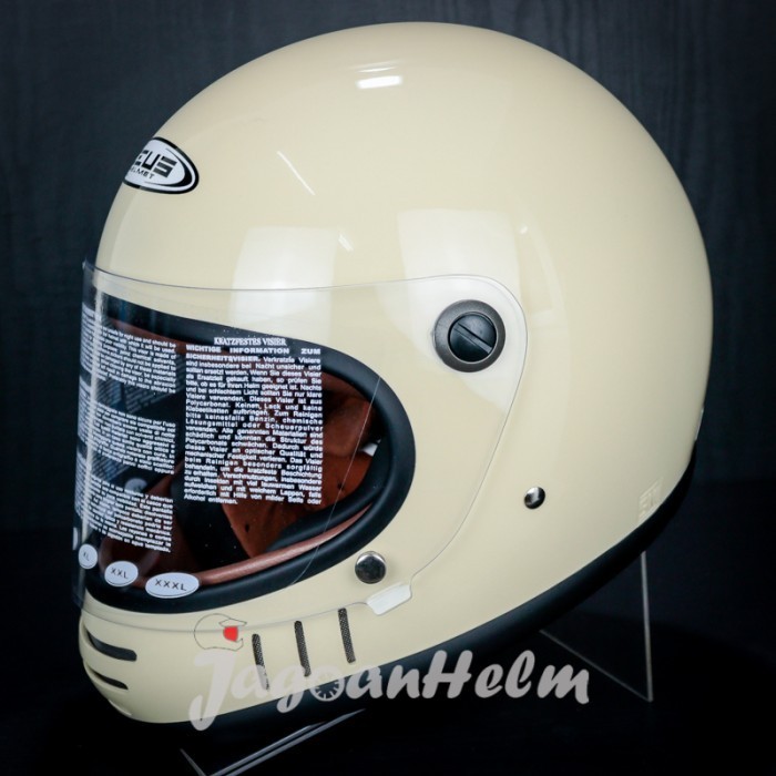 ZEUS HELM ZS816E SOLID IVORY RETRO ZS 816E CLASSIC ZS-816E