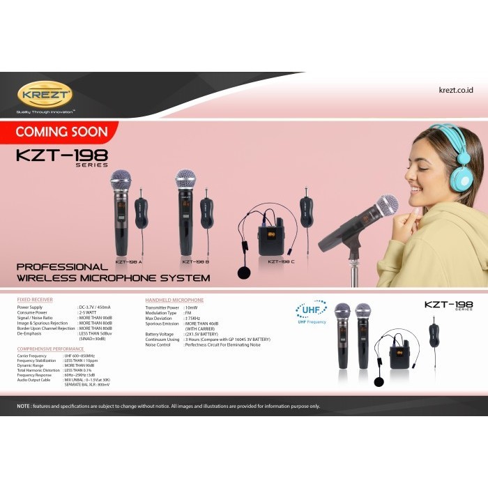 Wireless Microphone Krezt Kzt 298 Termurah Terlaris Promo