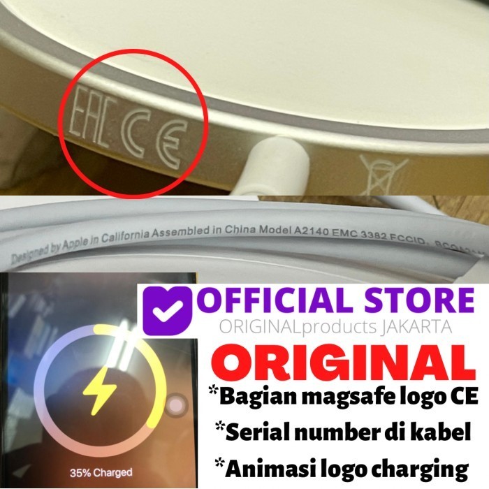 Original Apple Magsafe Wireless Charger 20W Iphone 11 12 13 Pro Max Termurah Terlaris Promo