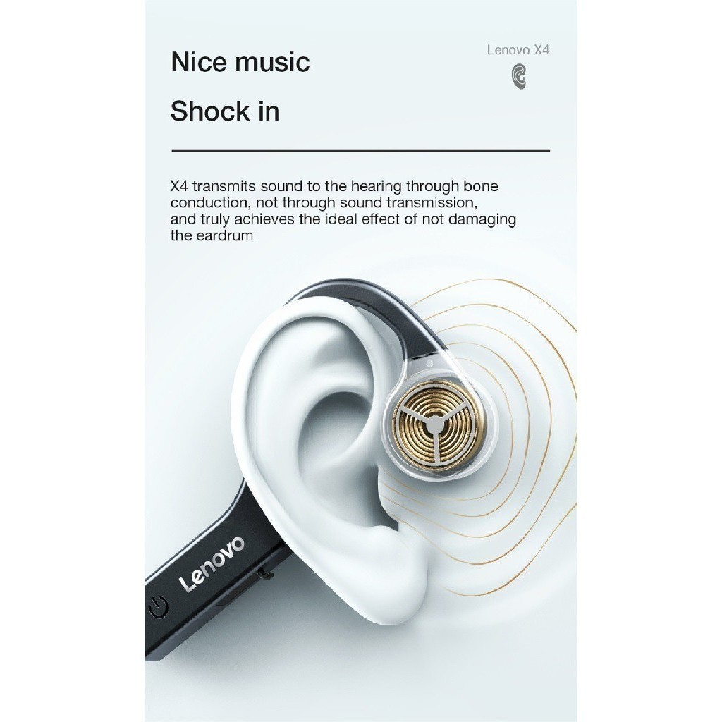 Lenovo Thinkplus X4 - Bone Conduction Bluetooth 5.0 Earphone Termurah Terlaris Promo