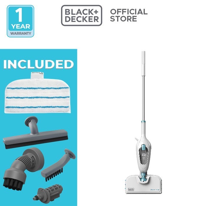 Black+Decker Steam Mop Cleaner Pel Uap 1300W (Fsmh13E5-B1)