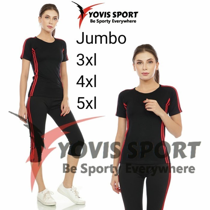 Setelan Baju Senam Wanita Jumbo 7/8 Olahraga Aerobik Zumba