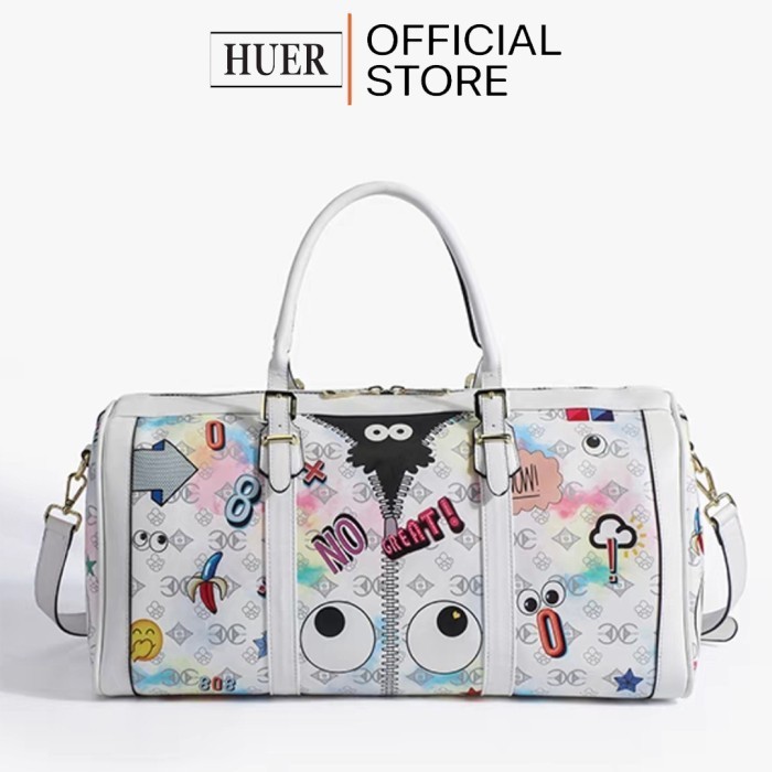 Huer ~ Follye Eye Theme Printed Travel Bag 9454-232White