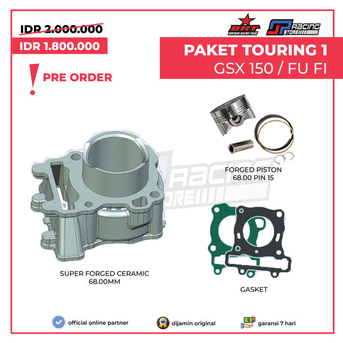 Brt Paket Touring 1 Gsx 150-Fu Fi Bore Up Block Ceramic - Piston 68 Mm Termurah Terlaris Promo
