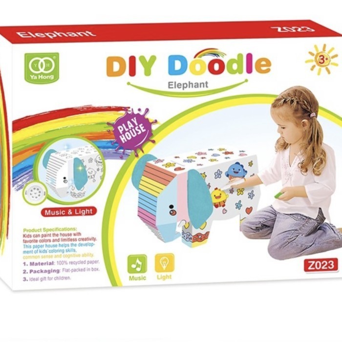 

Diy Doodle Art & Craft Gajah With Music & Light Kids Activity At Home