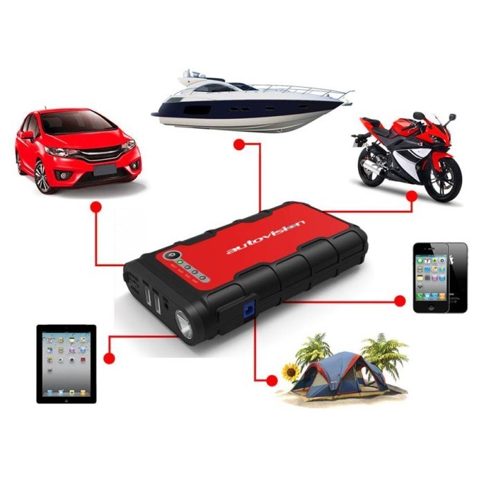 Power Bank + Jump Stater Aki + Senter Autovision