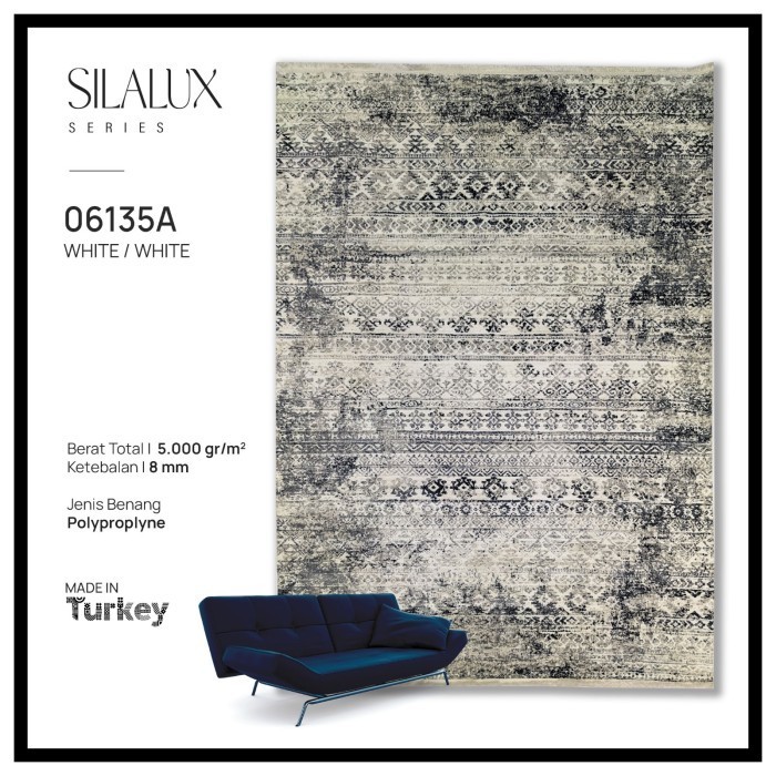 Karpet Abstrak Minimalis Modern Sila Lux 100X150 Impor Turki