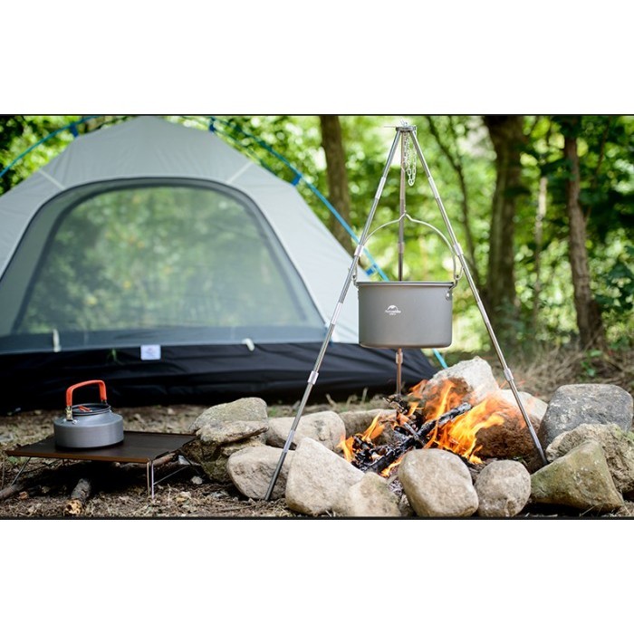 Adjustable Cooking Tripod Naturehike Nh19Cj004 Tiang Panci Nesting