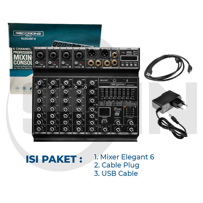 Mixer Recording Tech Elegant 6 Channel Podcast Recording Termurah Terlaris Promo