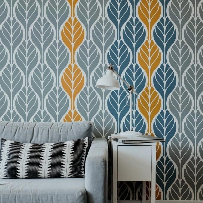 

Stencil Dinding, Wall Stencil, Flower Stencil Motif 10