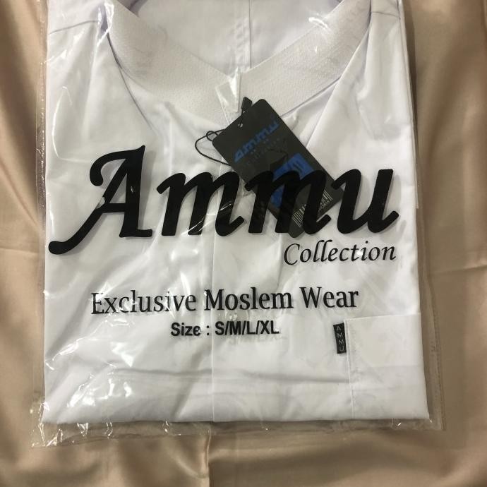 Baju Koko Ammu Collection Haibah Original - Warna Putih Dan Hitam